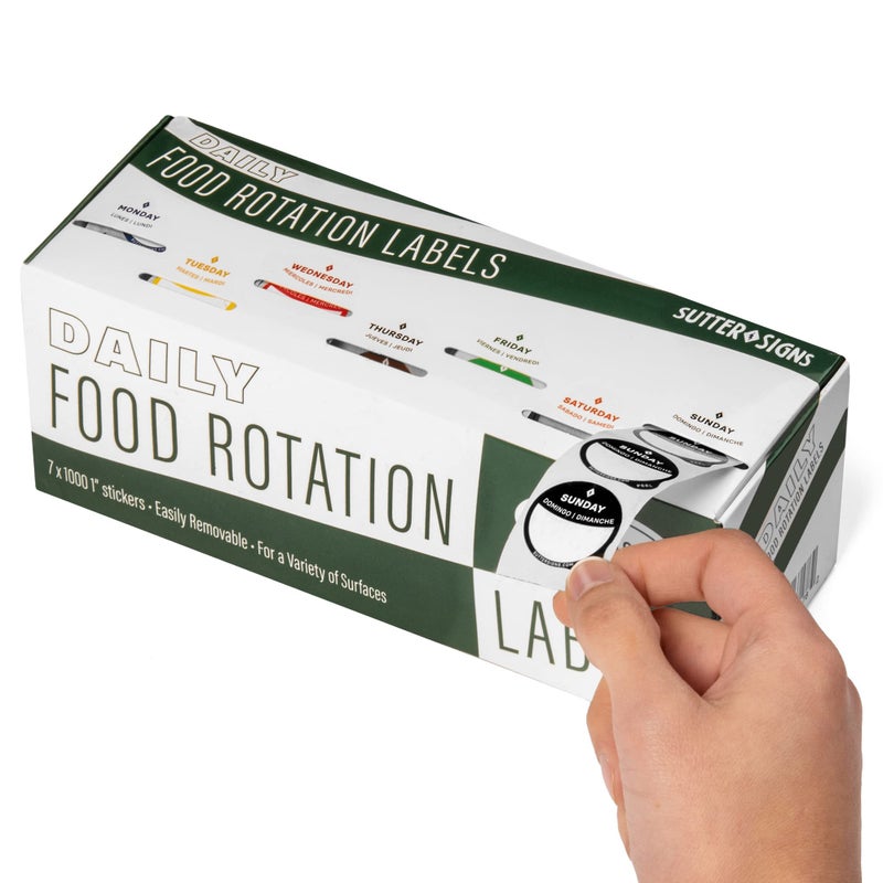 Sutter Signs Day Dots Food Labels | 1"" Date Dot Stickers for Food Containers  7000 Labels with Dispenser Box - Image 2